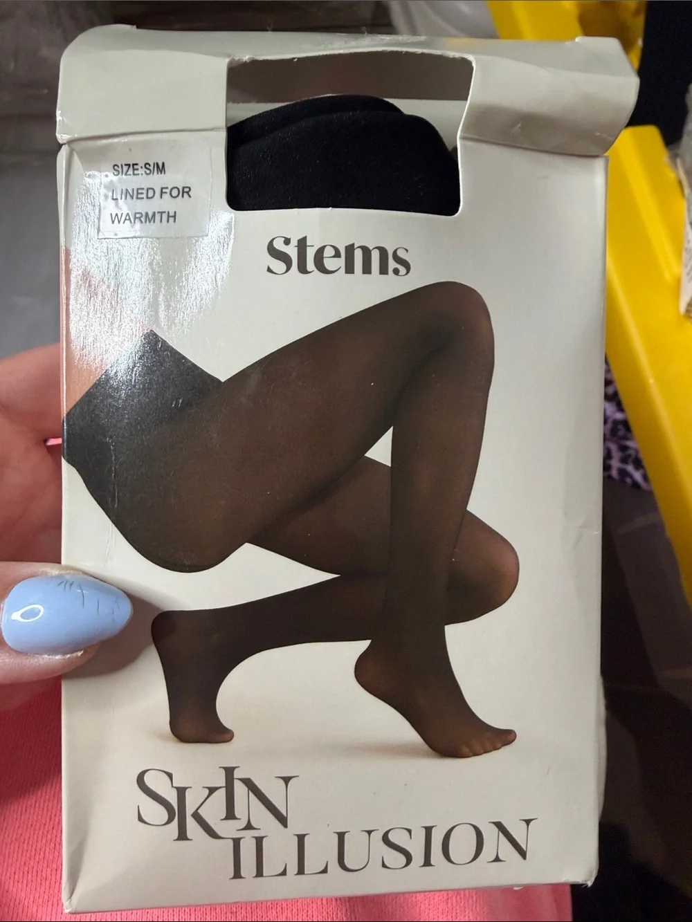 stem Skin Illusion Fleece Sheer Tights - Black SM| Med